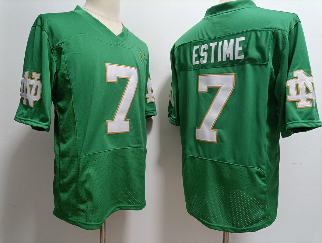 Men Norte Dame Fighting Irish #7 Estime Green Elite 2025 NCAA Jersey